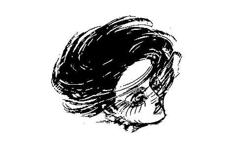 A Black And White Drawing Of A Spiral On A White Background Sticker