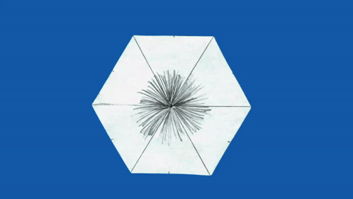 A Black And White Drawing Of A Star On A Blue Surface GIF