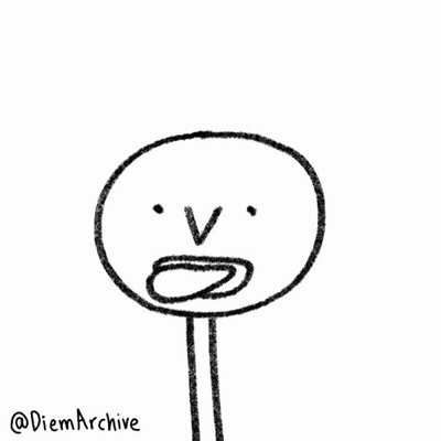 A Black And White Drawing Of A Stick Figure With A Tongue Sticking Out GIF