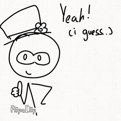 A Black And White Drawing Of A Stick Figure With The Words Yeah Ci Guess Written Below It GIF