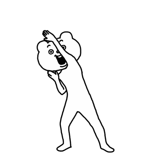 A Black And White Drawing Of A Teddy Bear With A Surprised Look On His Face Sticker