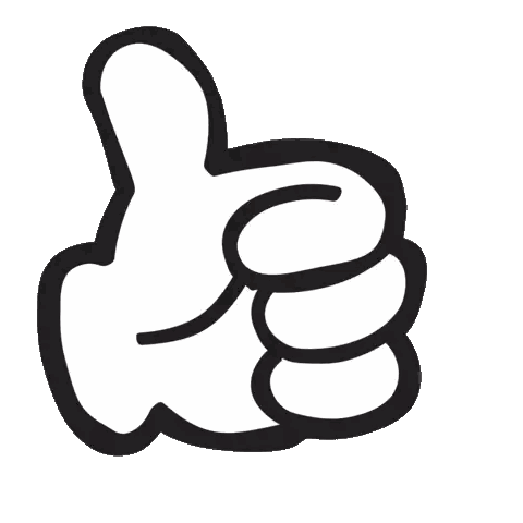 A Black And White Drawing Of A Thumbs Up Hand Sticker