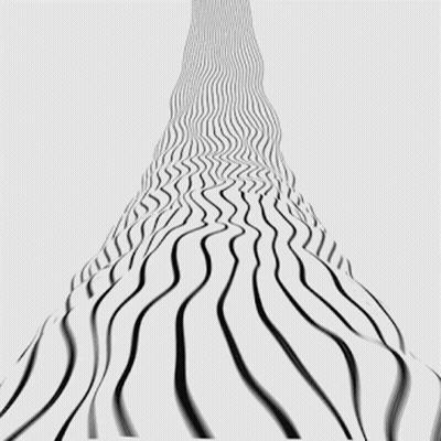 A Black And White Drawing Of A Wave Going Up A Hill GIF