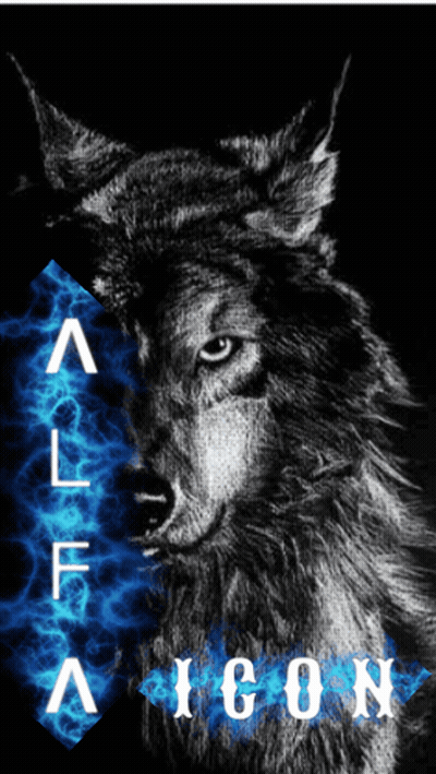 A Black And White Drawing Of A Wolf With The Word Icon On The Bottom GIF
