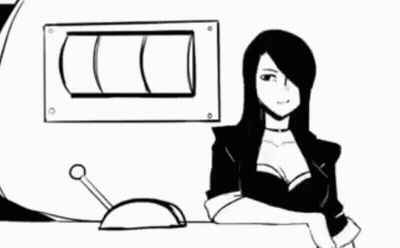 A Black And White Drawing Of A Woman Pointing At A Slot Machine With The Word Sad On It . GIF