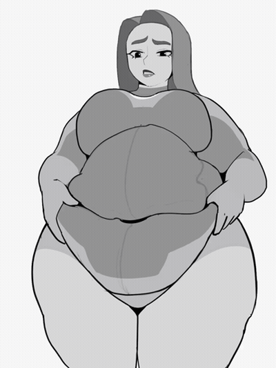 A Black And White Drawing Of A Woman 'S Belly GIF