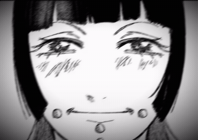 A Black And White Drawing Of A Woman 'S Face With Numbers On It GIF