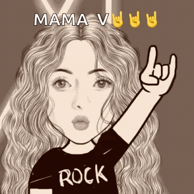 A Black And White Drawing Of A Woman Wearing A Rock T-Shirt GIF