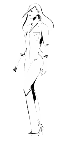 A Black And White Drawing Of A Woman With The Website Hilbrandbos.art Sticker