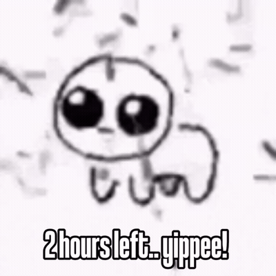 A Black And White Drawing Of An Octopus With The Words 2 Hours Left . GIF