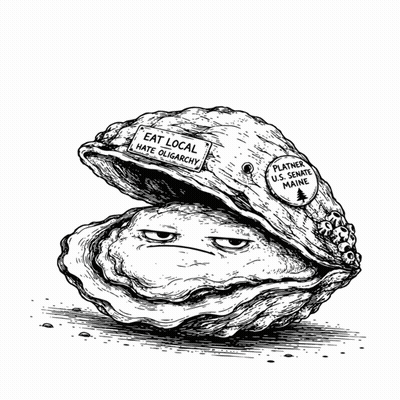 A Black And White Drawing Of An Oyster Wearing Sunglasses GIF