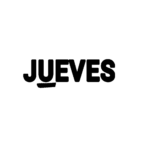 A Black And White Drawing Of The Word Jueves On A White Background Sticker