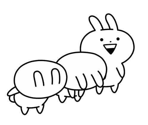 A Black And White Drawing Of Three Rabbits Standing In A Line Sticker