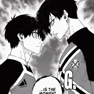 A Black And White Drawing Of Two Boys Looking At Each Other With The Words " Is The Moment " On The Bottom GIF
