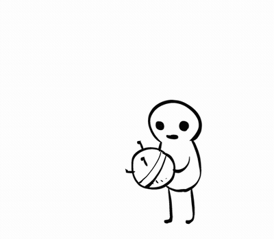 A Black And White Drawing Of Two Cartoon Characters Talking To Each Other With One Saying " I Made This " GIF