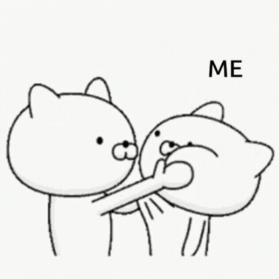 A Black And White Drawing Of Two Cats Touching Each Other 'S Faces With The Word Me In The Middle . GIF