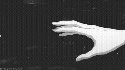 A Black And White Drawing Of Two Hands Reaching Out GIF