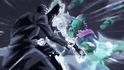 A Black And White Drawing Of Two Men Fighting Each Other In A Video Game . GIF