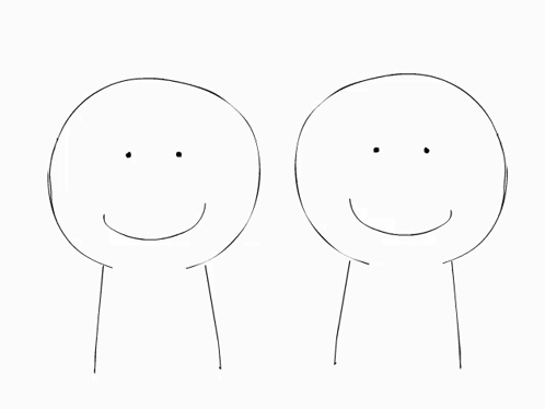 A Black And White Drawing Of Two People With Their Mouths Open GIF
