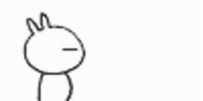A Black And White Drawing Of Two Rabbits Kissing . GIF