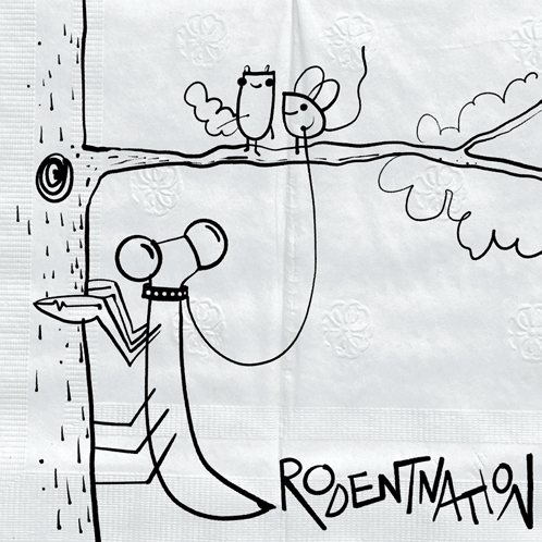 A Black And White Drawing On A Napkin That Says ' Rosennation ' On It GIF