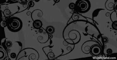 A Black And White Floral Pattern With The Website Wishafriend.com GIF