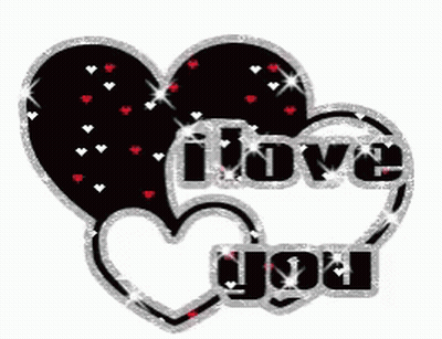 A Black And White Heart With The Words I Love You Written Inside Of It GIF