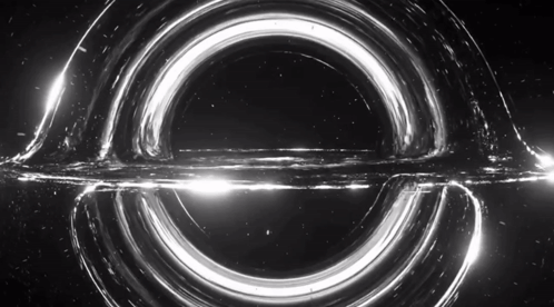 A Black And White Image Of A Black Hole In The Space GIF