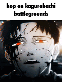 A Black And White Image Of A Boy With Blood On His Face And The Words Hop On Kagurabachi Battlegrounds GIF