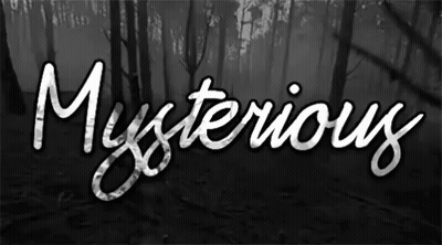 A Black And White Image Of A Forest With The Word Mysterious Written In White GIF