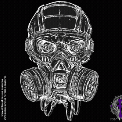 A Black And White Image Of A Gas Mask GIF