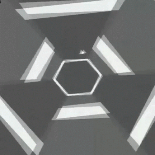 A Black And White Image Of A Geometric Pattern With A Triangle In The Middle GIF