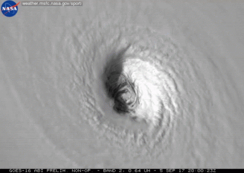 A Black And White Image Of A Hurricane Taken From Nasa GIF