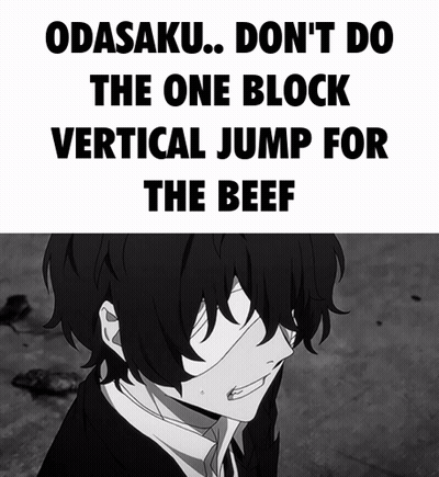A Black And White Image Of A Man With A Bandage On His Face And The Words Odasaku Don T Do The One Block GIF