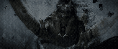 A Black And White Image Of A Monster With Sharp Claws GIF