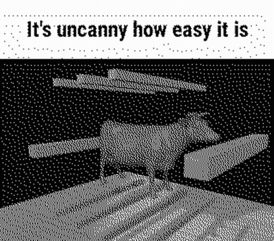 A Black And White Image Of A Person Holding A Sword And The Words `` It 'S Uncanny How Easy It Is '' GIF