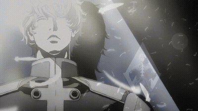 A Black And White Image Of A Person With A Cross On Their Chest GIF