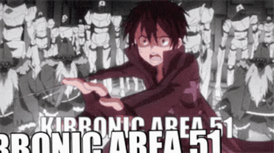 A Black And White Image Of A Person With The Words Kirtonic Area 51 On It GIF