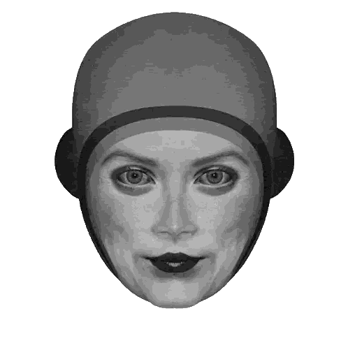 A Black And White Image Of A Skull With Circle Eyes Sticker