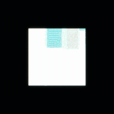 A Black And White Image With A Rainbow Colored Border Shows A Picture Of A Room GIF
