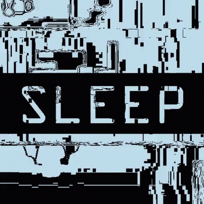 A Black And White Image With The Word Sleep Written On It GIF