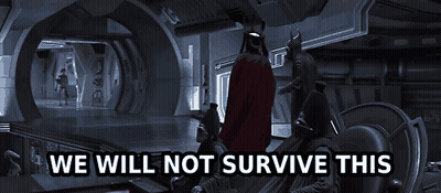 A Black And White Image With The Words We Will Not Survive This GIF