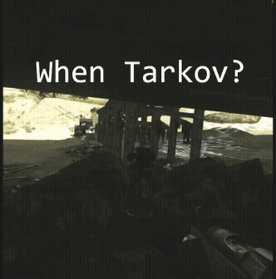 A Black And White Image With The Words When Tarkov GIF