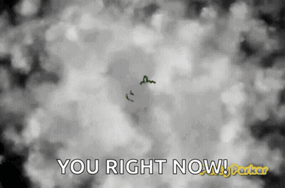 A Black And White Image With The Words You Right Now On It GIF