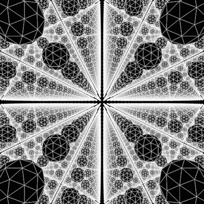 A Black And White Kaleidoscope With Circles And Triangles In A Circular Pattern . GIF