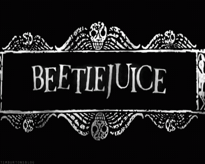 A Black And White Logo For Beetlejuice GIF