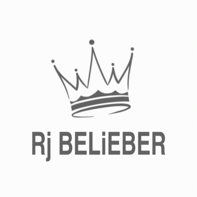A Black And White Logo For Rj Belieber GIF