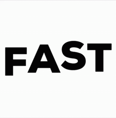 A Black And White Logo That Says Fast On A White Background GIF