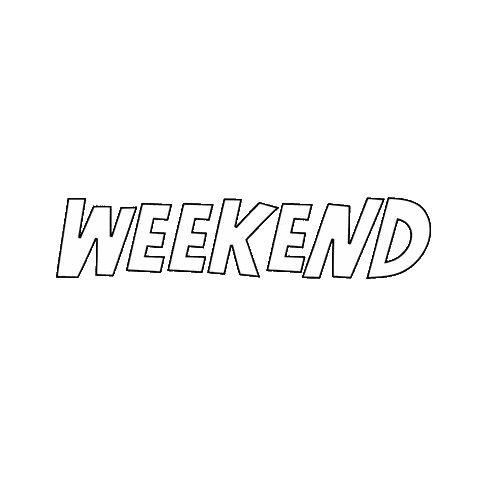 A Black And White Logo That Says Weekend Sticker