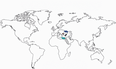 A Black And White Map Of The World With The Middle East In The Center GIF